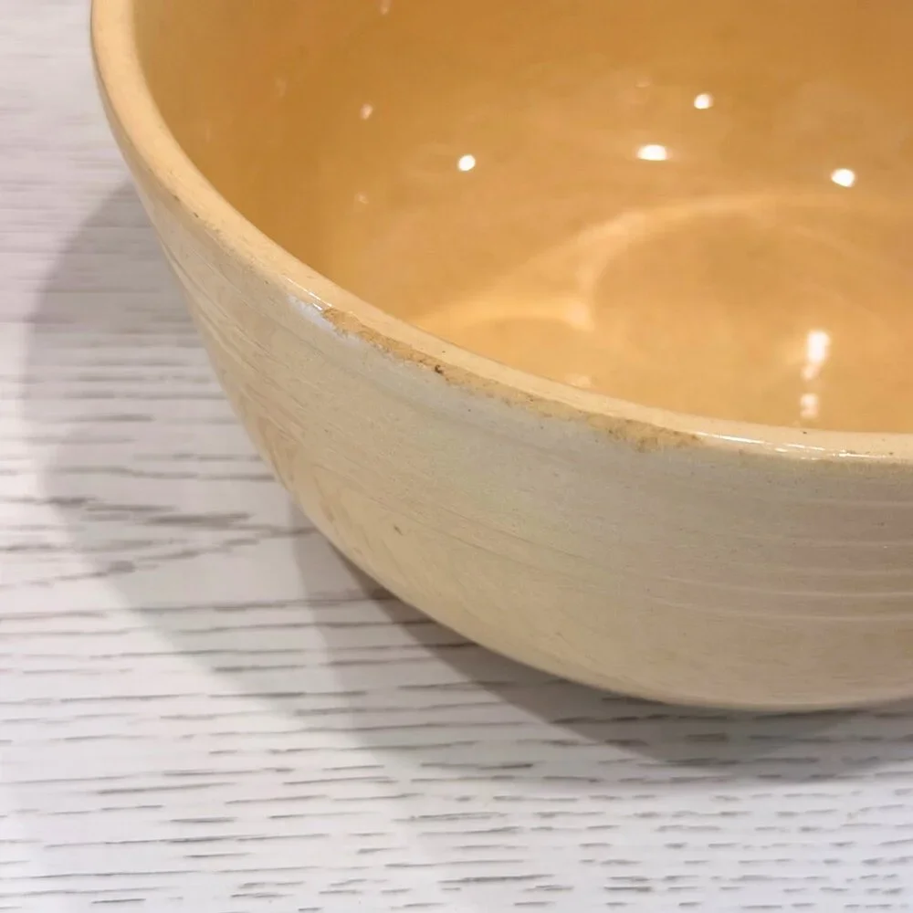 Vintage Lot Watt Pottery Mixing Serving BOWL #7 Oven Ware 3 Leaf APPLE Ribbed
